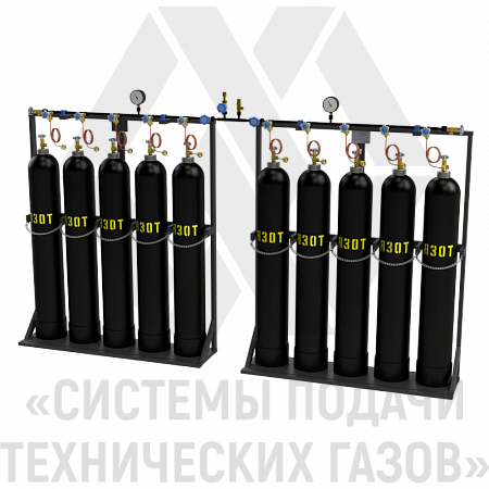 Рампа перепускная наполнительная для азота РПНАз-10-К | СИСТЕМА ПОДАЧИ ТЕХНИЧЕСКИХ ГАЗОВ