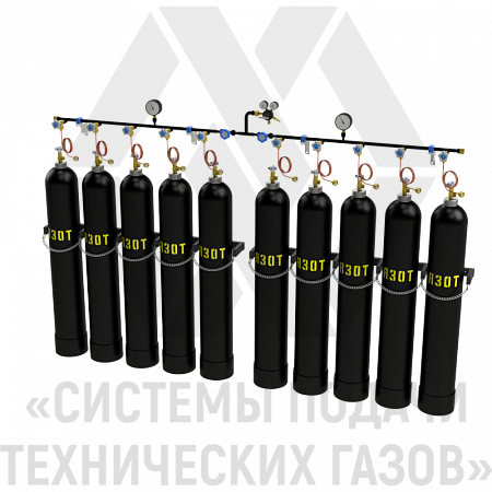 Рампа перепускная для азота РПАз-10-Л | СИСТЕМА ПОДАЧИ ТЕХНИЧЕСКИХ ГАЗОВ